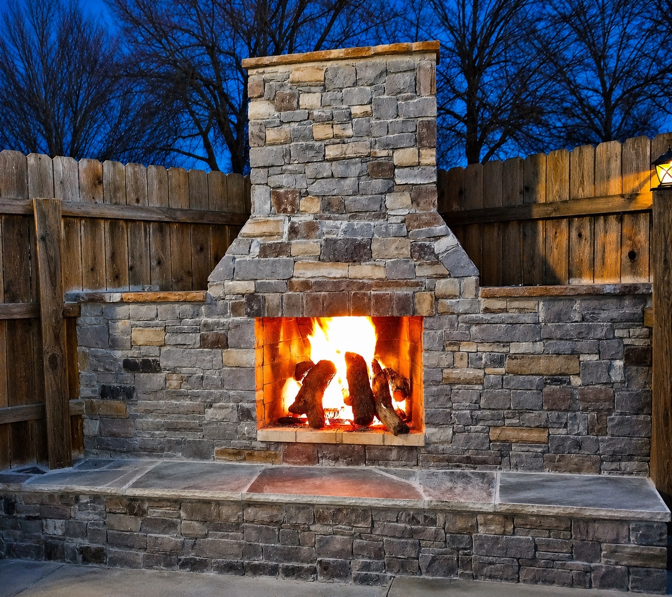 Evening Stone Fireplace