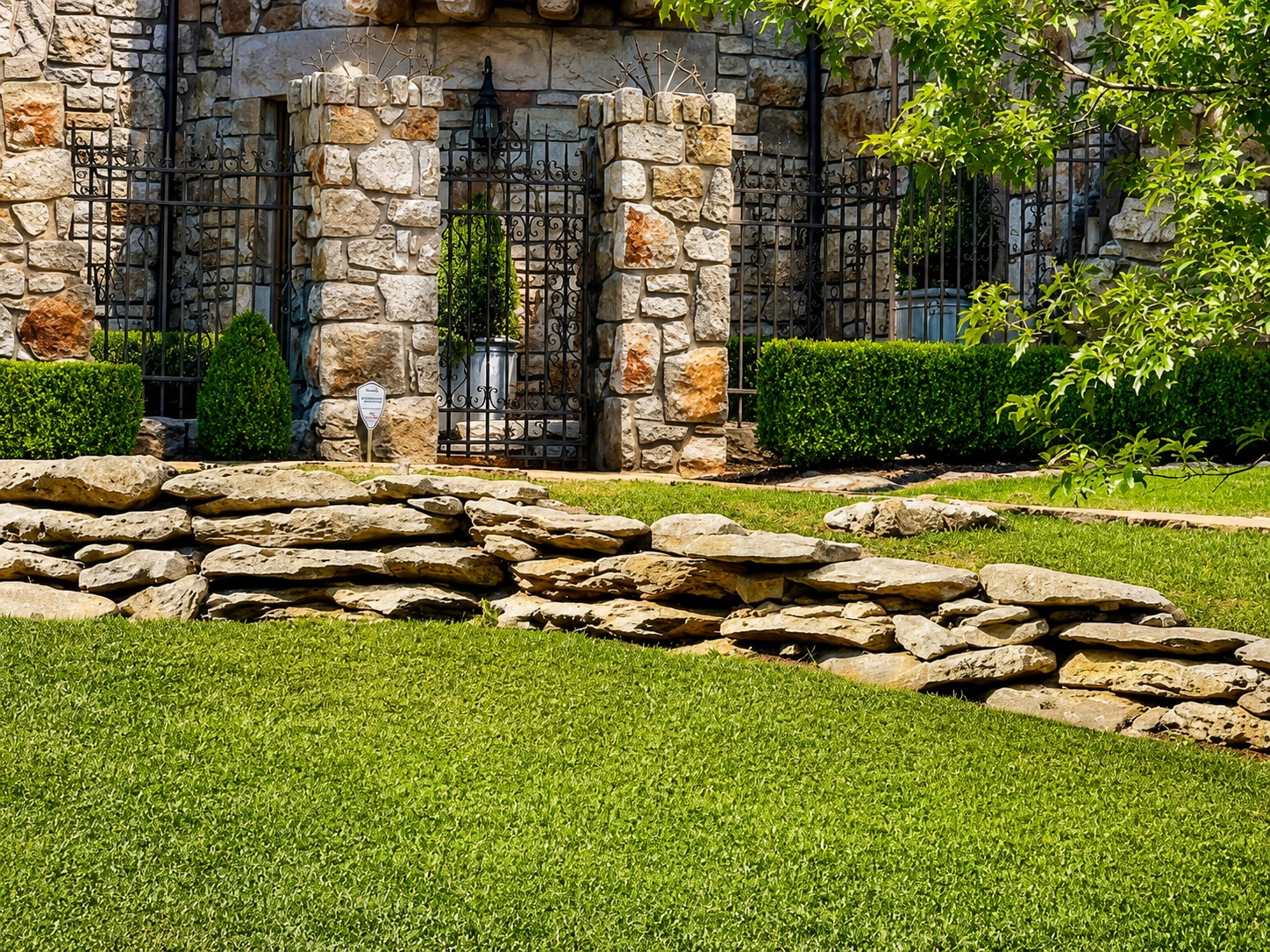 Stone Wall & Iron Gate